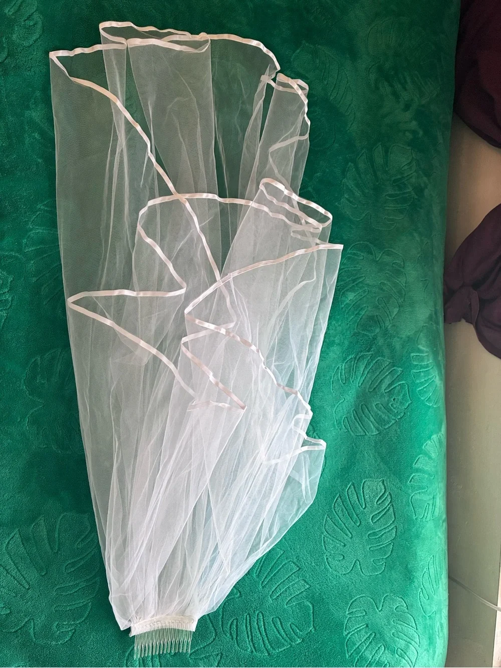 Veil for communion, dress up bridal 34 in on a 4 inch comb